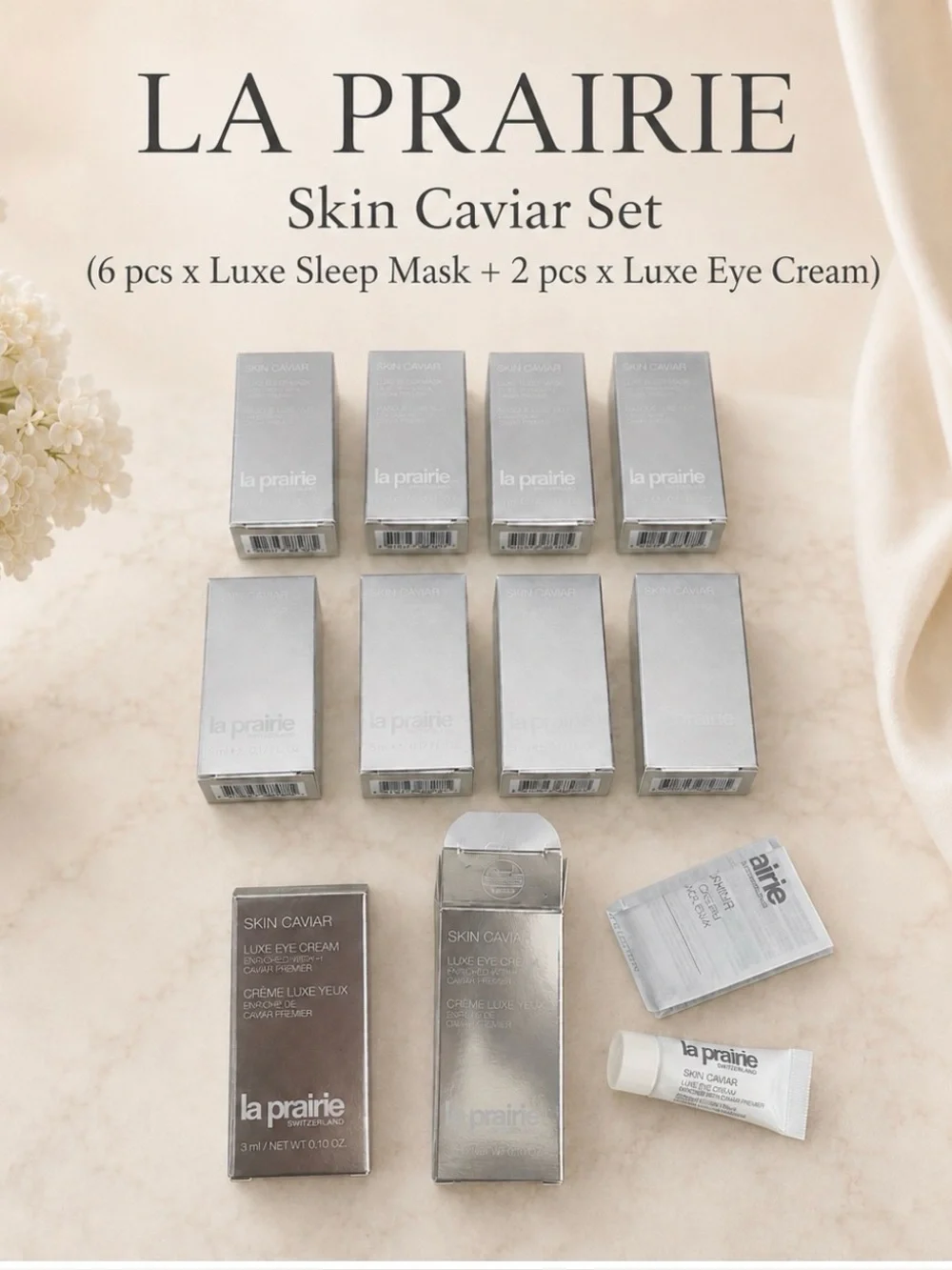 9 pcs Set New Authentic LA PRARIE Skin Caviar Luxe Cream samples